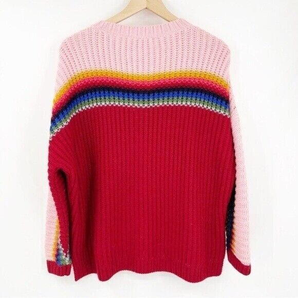 Xirena Apres Ski Striped Rainbow Alpaca Blend Oversized Size XS - Picture 7 of 9